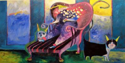 The Jester Receives the Lilies by Wendy Jane Bantam