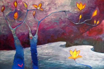 Where You Carved Our Hearts In The Blue Magnolias by Wendy Jane Bantam