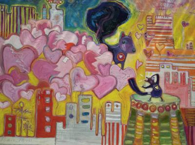 Black Squirrel at the Broken Hearts Parade by Wendy Jane Bantam