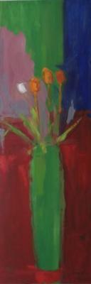 Four Tulips, Green Vase by Stephen Dinsmore